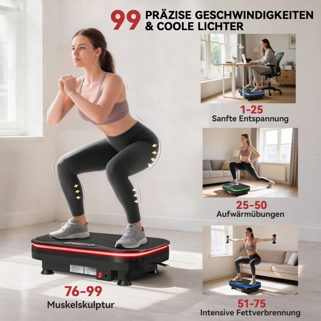Pedana vibrante fitness con Bluetooth ¨C Xylo ¨C 99 livelli, telecomando, nero