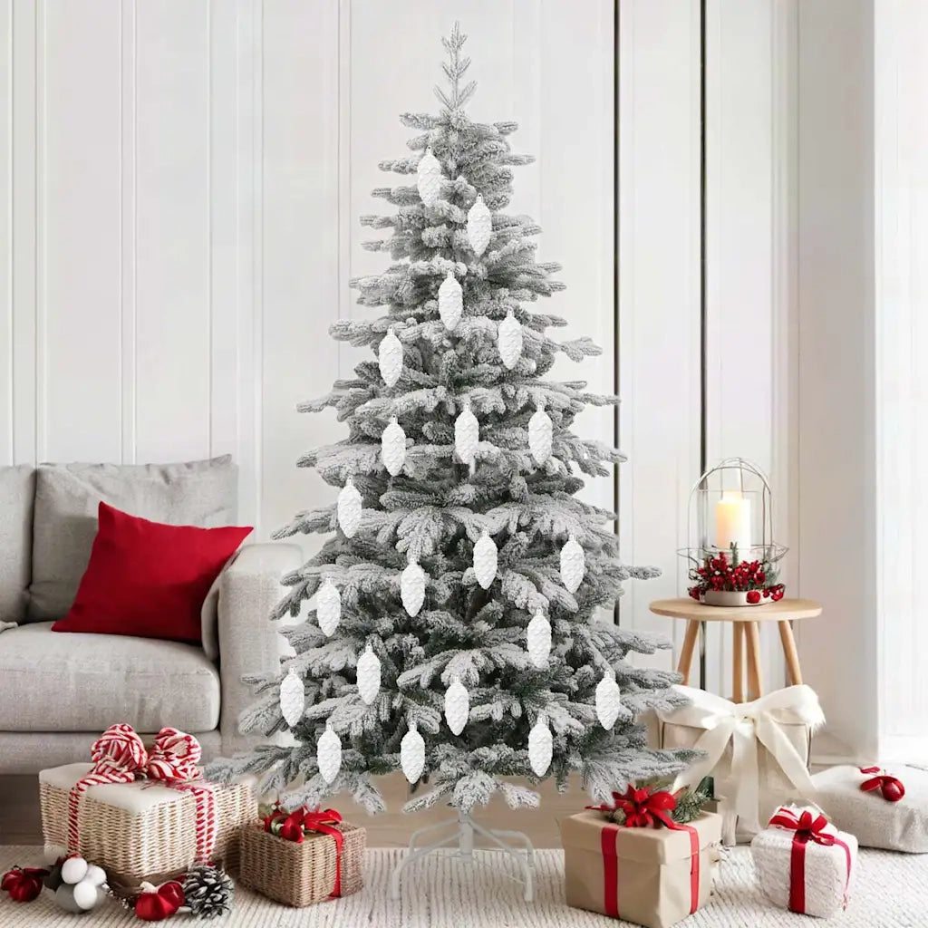 Palla di pino di Natale 40 pz Bianco Plastica CFW1685119