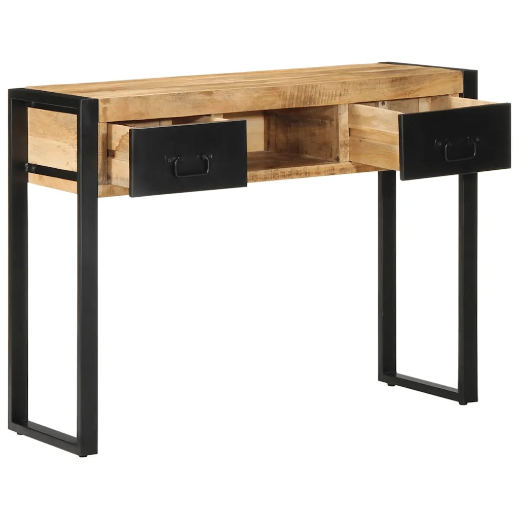 Tavolo Consolle 100x35x75 cm in Legno Massello di Mango Grezzo