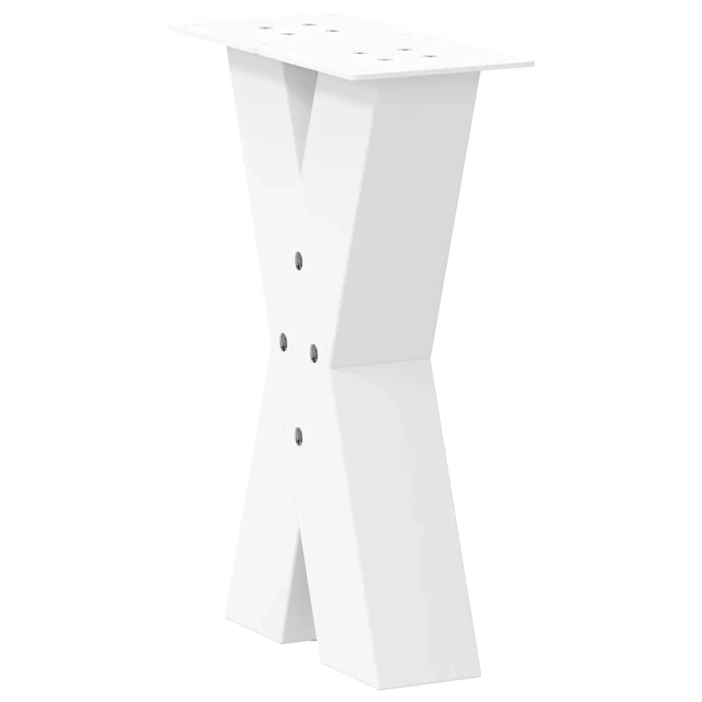 Set di 2 gambe regolabili per tavolino da caffè a forma di X 28 x 42-43 cm per stile decorativo moderno acciaio bianco 02_0057221