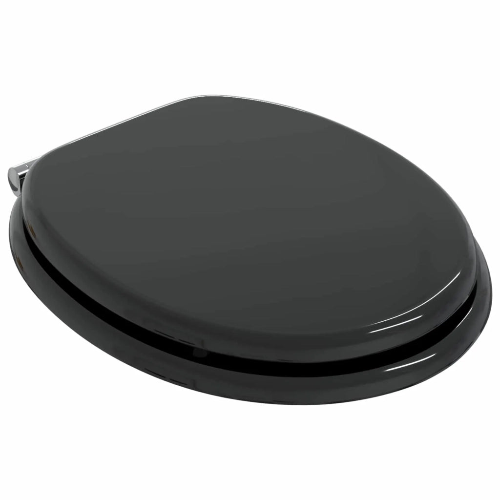 Sedile per toilette con chiusura morbida Nero 44 x 38 cm
