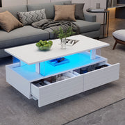 Tavolino-Xylo-Bianco LED Bluetooth doppio strato