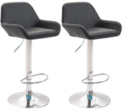 Set 2 Sgabelli Bar Braga In Similpelle nero,cromo