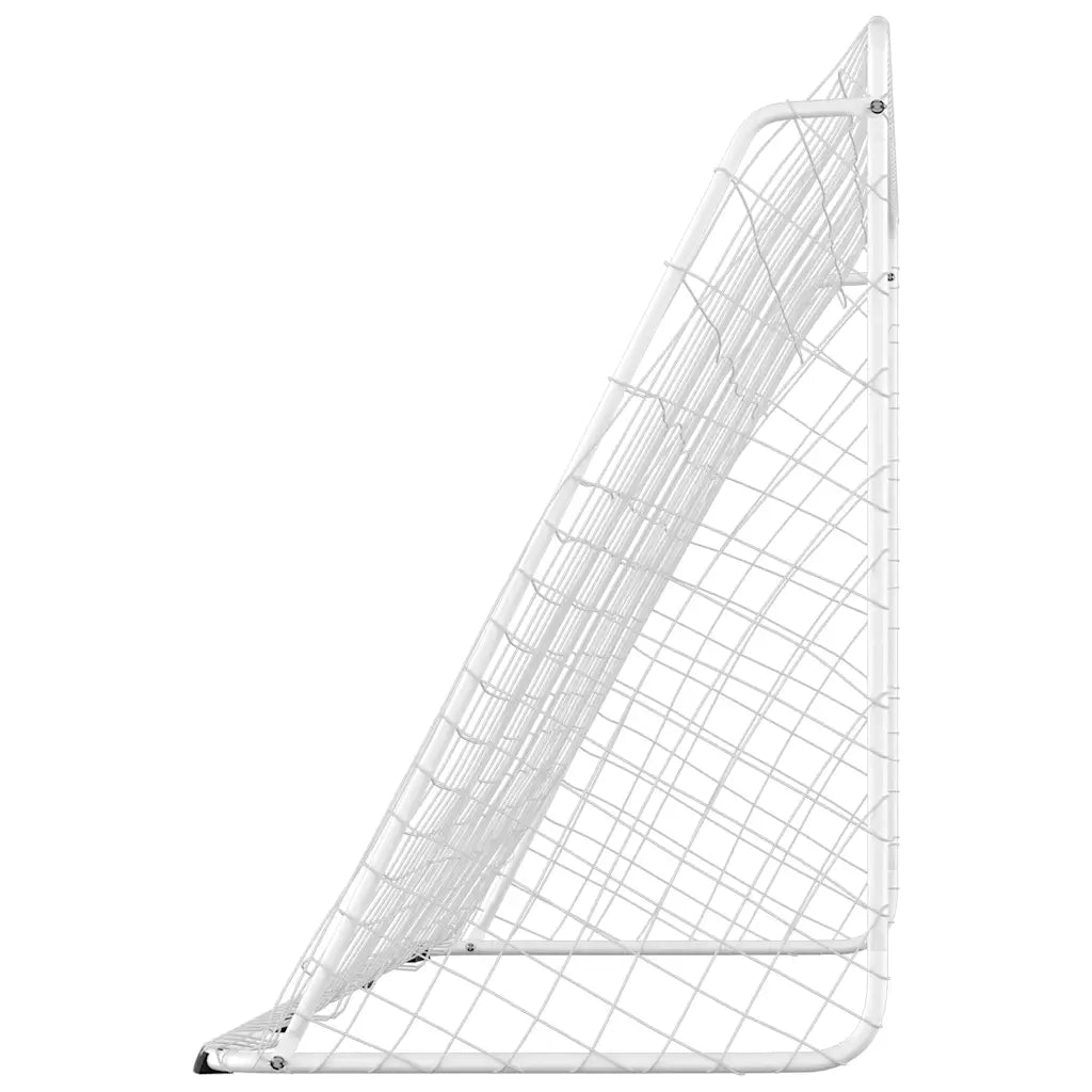 Porta da Calcio con Rete Bianca 366x122x182 cm in Acciaio 93371