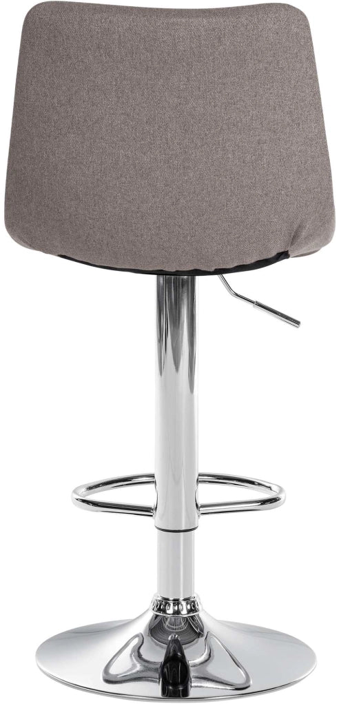 Sgabello Jerry in tessuto grigio,cromo