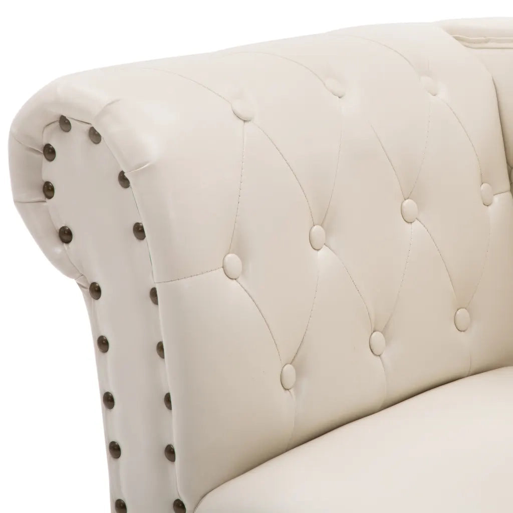 Sedia a Sdraio Bianco Crema in Similpelle 60783