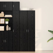 Highboard Rovere Nero 70x42.5x185 cm Legno ingegnerizzato