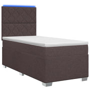Letto box spring con materasso Marrone Scuro 100 x 200 cm 3454813