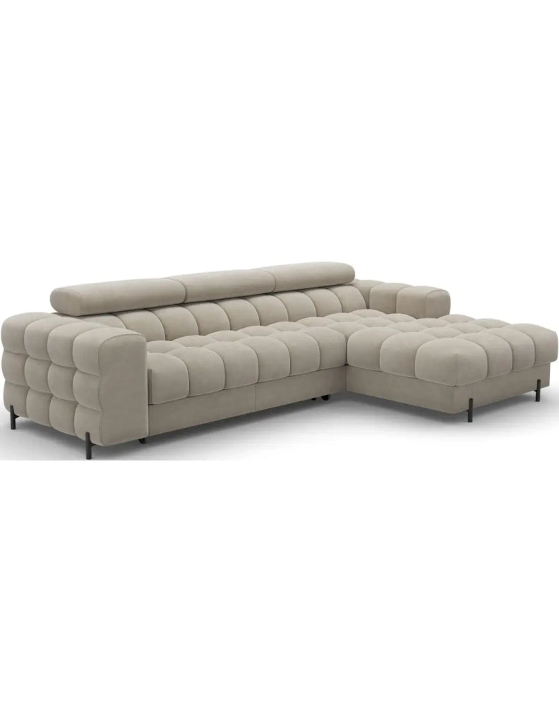 Divano angolare destro convertibile Beige design elegante 285x99x181cm FILTRO