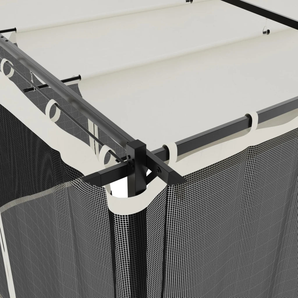 vidaXL Gazebo con Pareti in Rete Crema 6x3 m in Acciaio