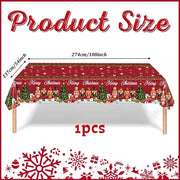 Tavolo di Natale Decorativo a Tappezzeria con Disegno - Bianco e Rosso - Decorazione di Tavola Festiva