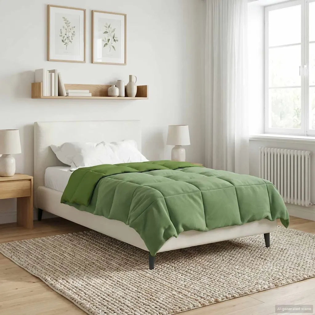 Piumone Completo Annuale Verde 155 x 220 cm Microfibra