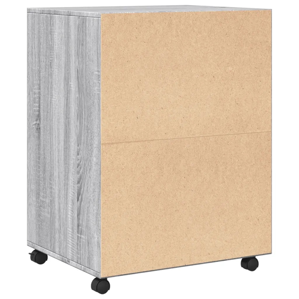 Armadietto con Ruote Grigio Sonoma 60x48x81cm in Truciolato