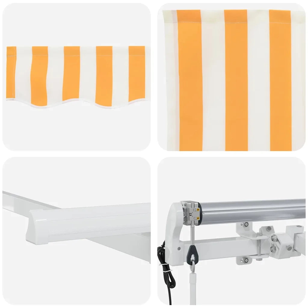 vidaXL Tenda Retrattile Giallo e Bianco 350 x 200 cm