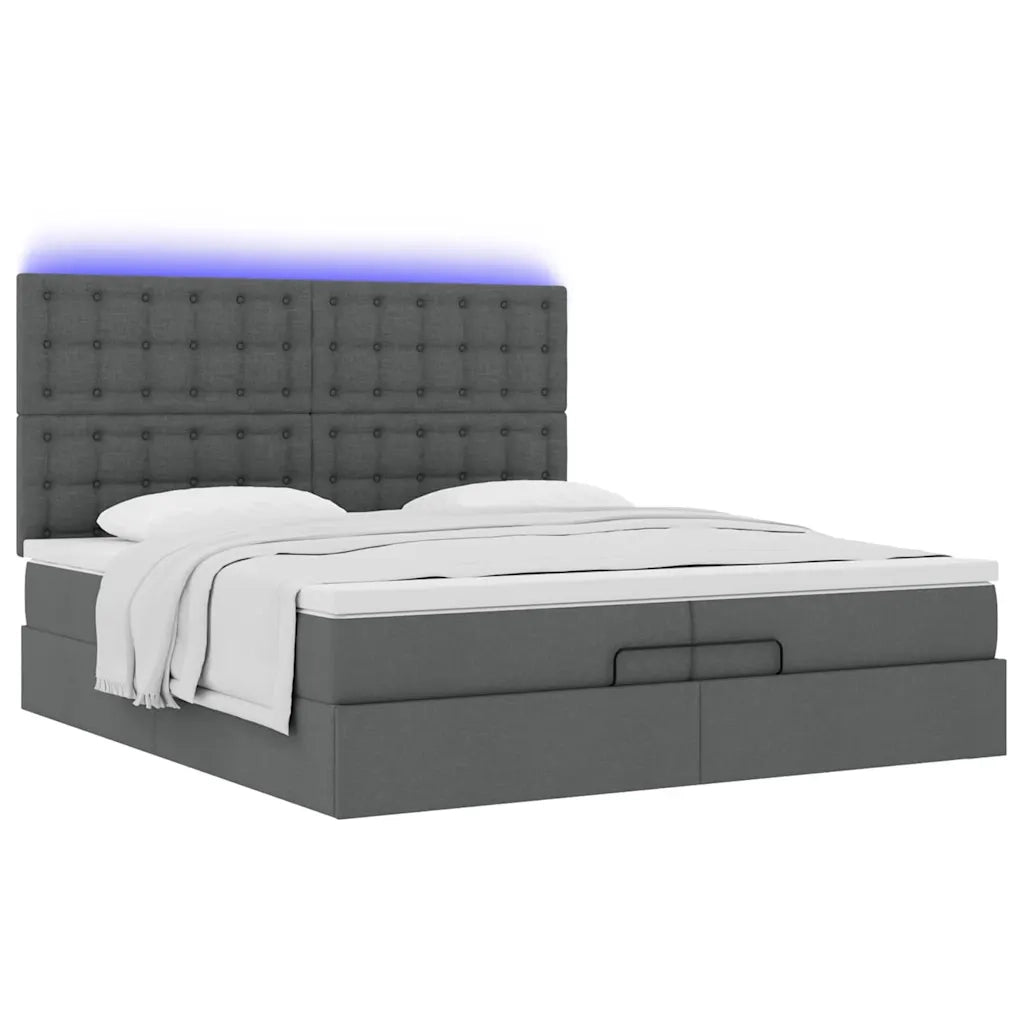 Struttura Letto Pouf con Materassi 200x200 cm in Tessuto 3314198
