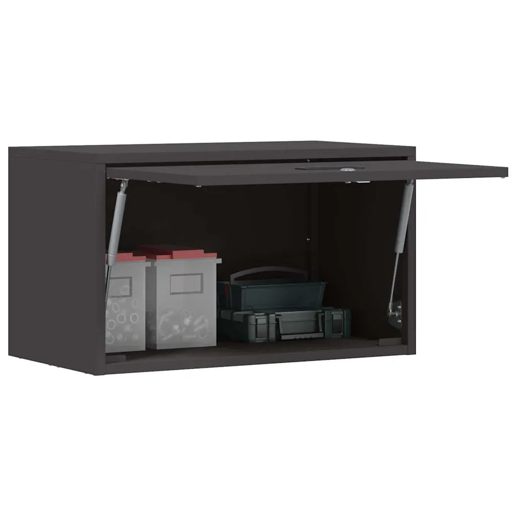 Armadio a muro per garage Nero 60 x 33 x 35 cm