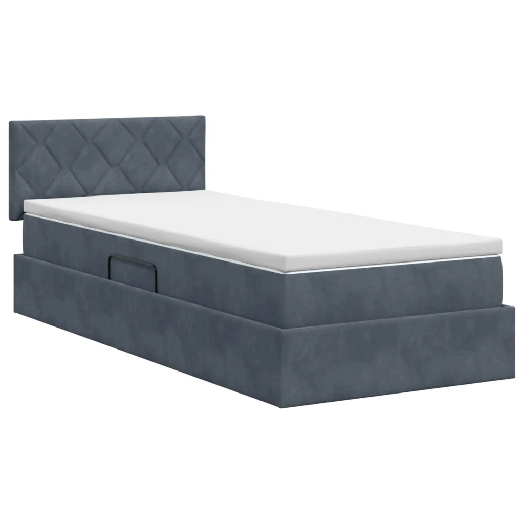 Letto con Contenitore Grigio Scuro 100 x 200 cm Velluto 3458848