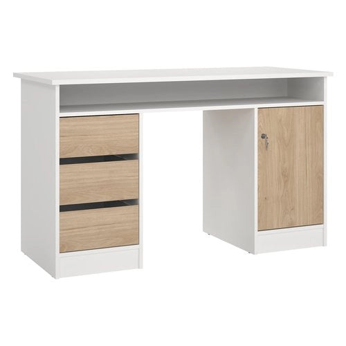 Scrivania tvilum 7049149hl function plus bianco e jackson hickory