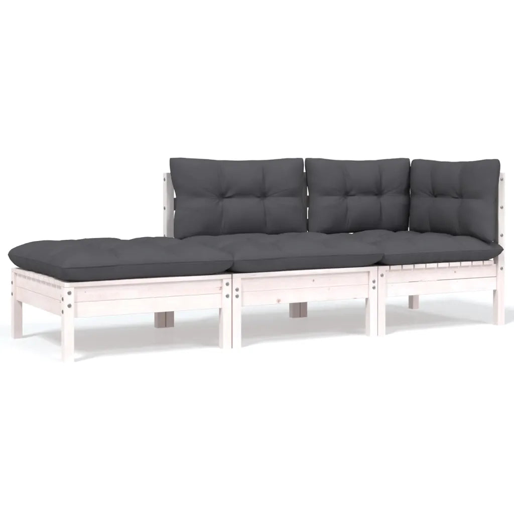Set Salotto da Giardino 6 pz con Cuscini Legno Massello di Pino 3096191
