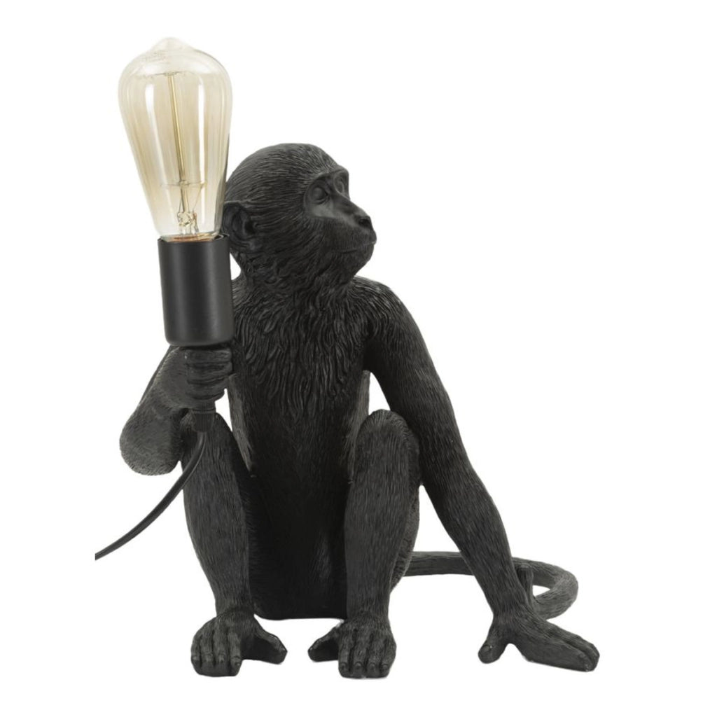 Lampada da Tavolo Scimmia 1, Nero, Poliestere, 33x33x32 cm