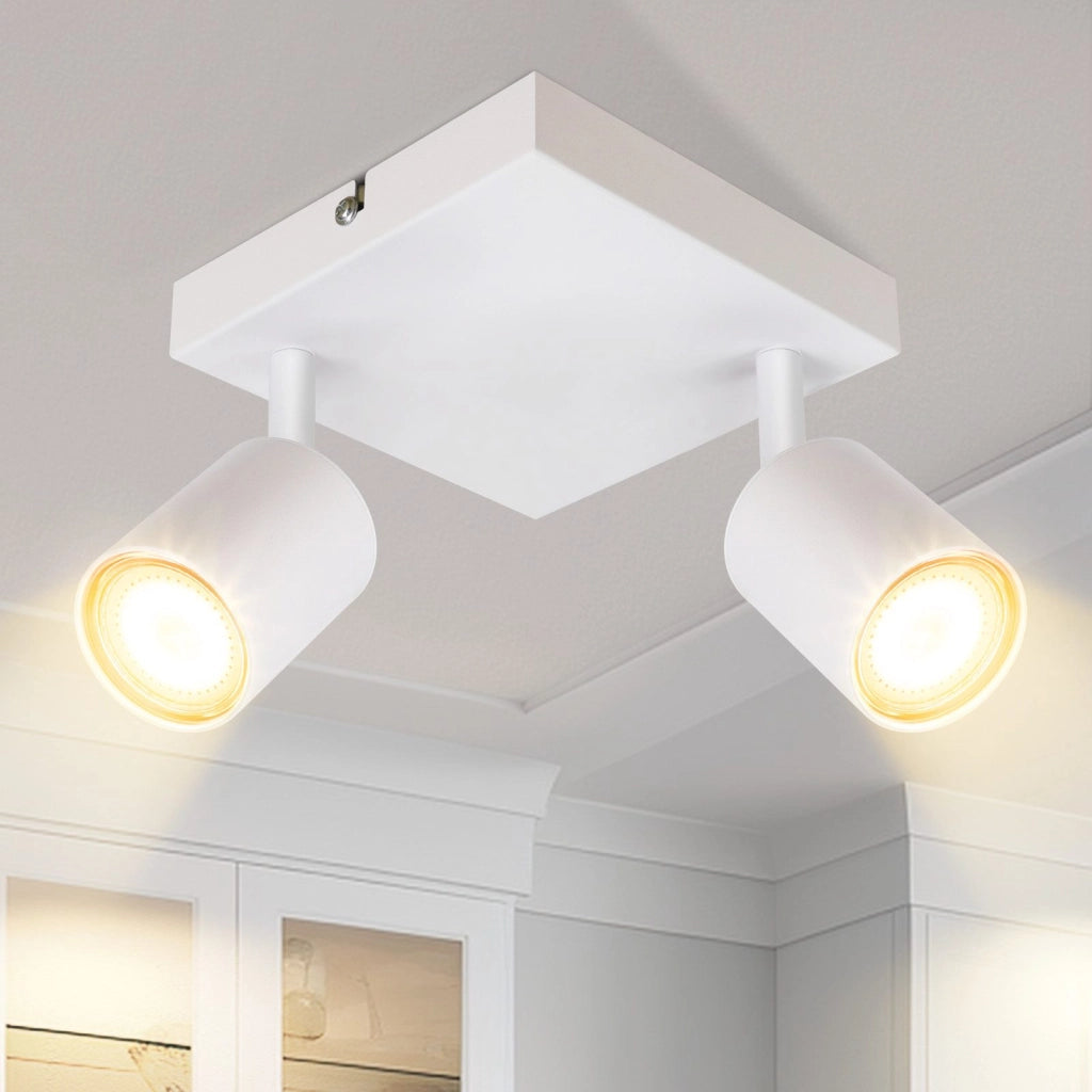 ZMH Faretto da soffitto 2 fiamme GU10 lampada da soffitto moderna parete orientabile 330° soggiorno