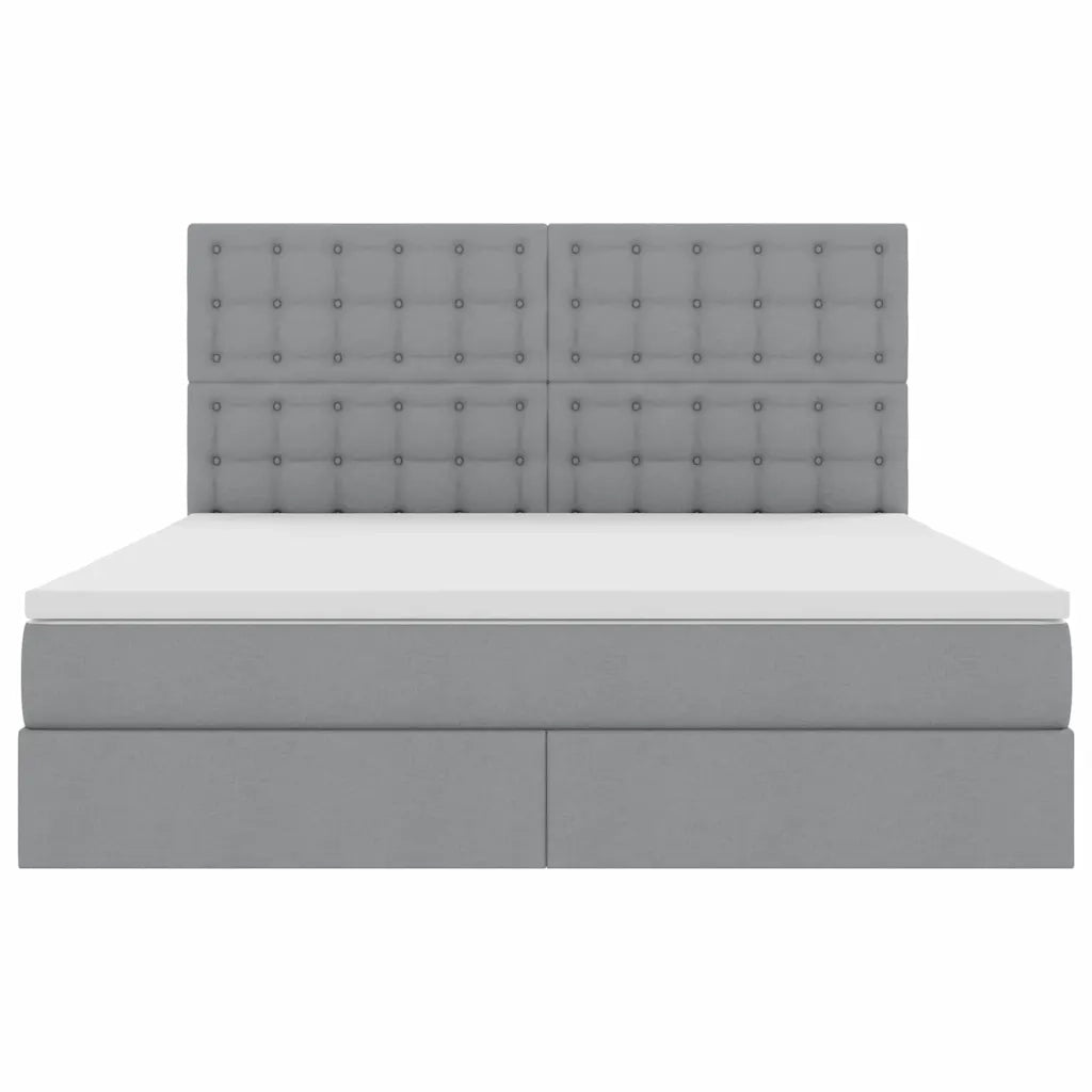 Letto con contenitore LED e materasso Grigio Chiaro