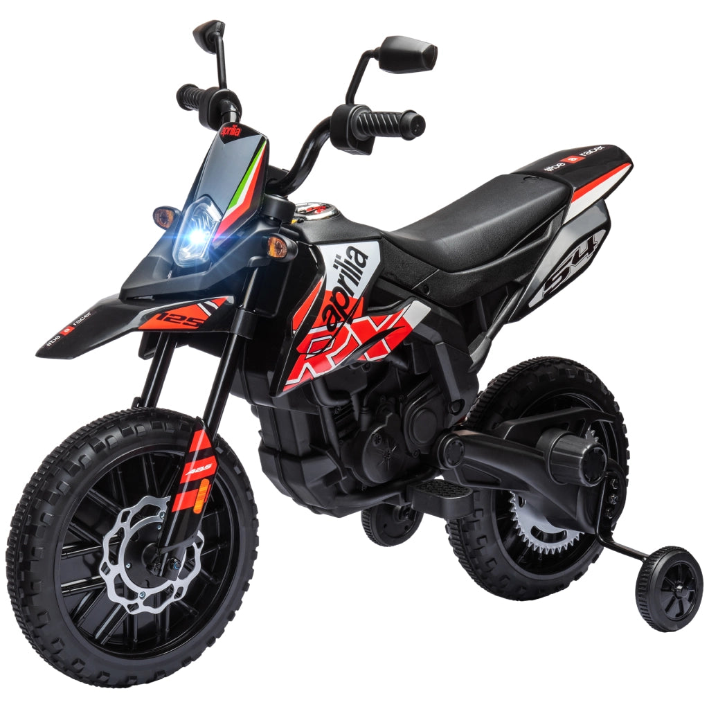 Moto Elettrica per Bambini 12V ¨C zephmum ¨C Rosso con Ruote Laterali
