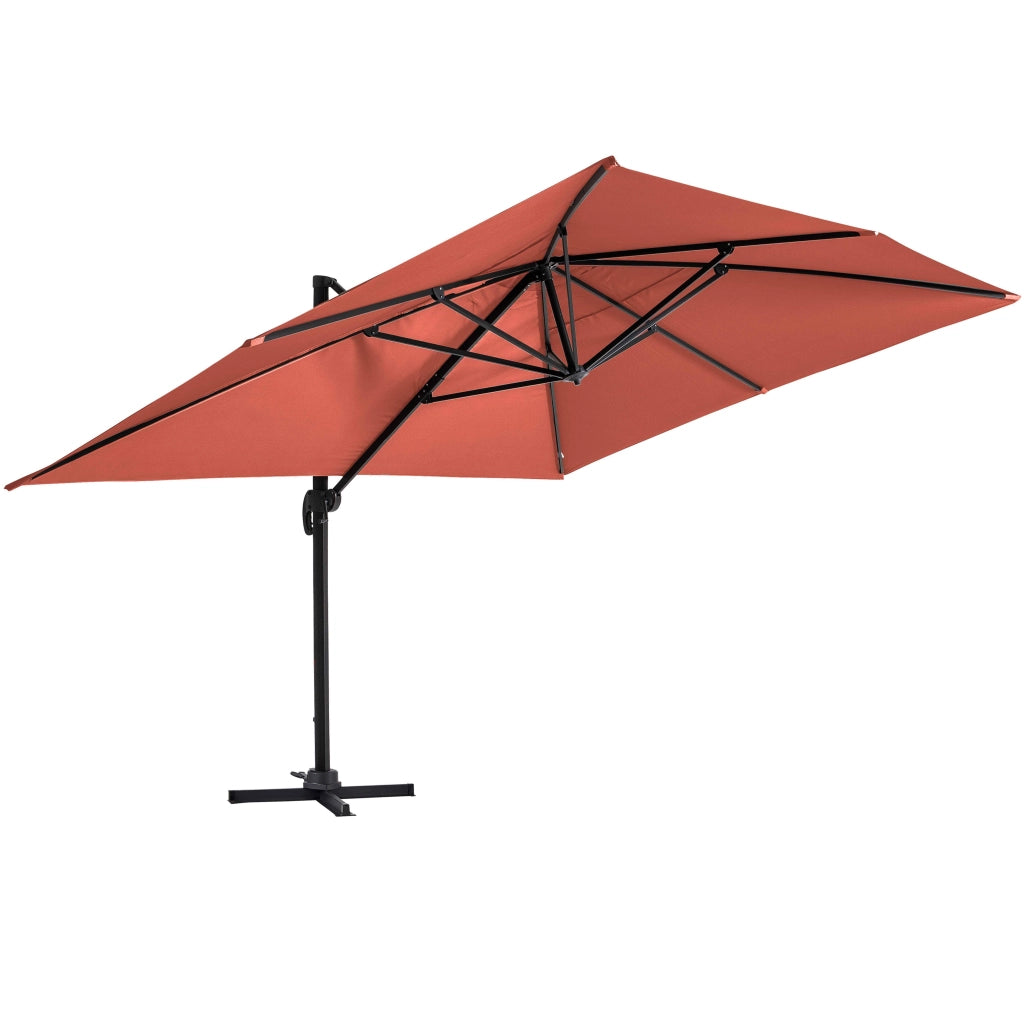 Oviala - Ombrellone sporgente 3x4m in alluminio terracotta