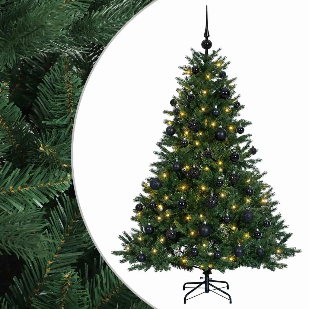 Albero di Natale artificiale con palline 150 cm 150 LED 3465560