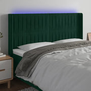 Testiera a LED Verde Scuro 163x16x118/128 cm in Velluto 3124343