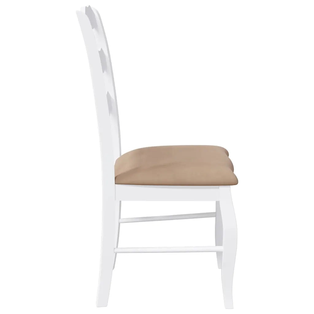 vidaXL Sedie da Pranzo con Cuscini 2 pz Bianco Legno Massello di Hevea