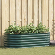 vidaXL Letto rialzato da giardino Verde 160 x 80 x 44 cm Acciaio
