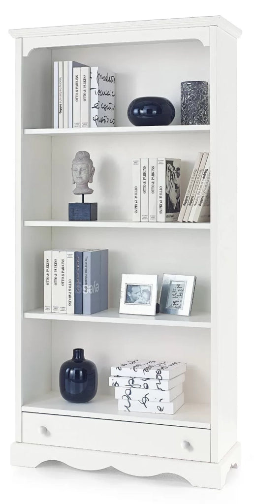 Libreria classica in legno bianco cm94x36x189h (1502) - Mobili 2G