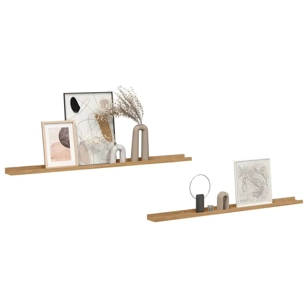 Scaffale da parete con lo scaffale 2 pcs Marrone 115 x 9 x 3 cm 42020015