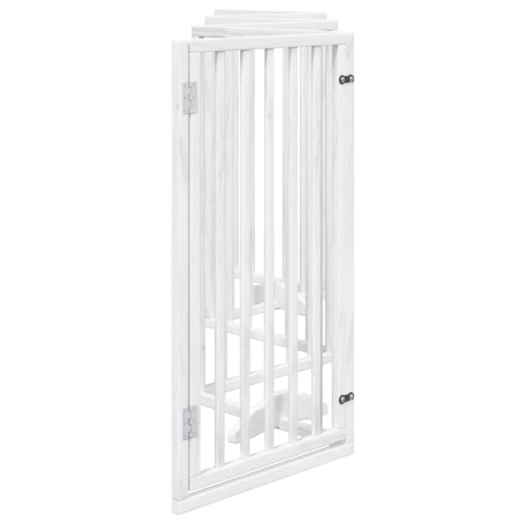 Cancelletto e porta di sicurezza per animali domestici 6 pannelli legno di pioppo bianco 02_0023358
