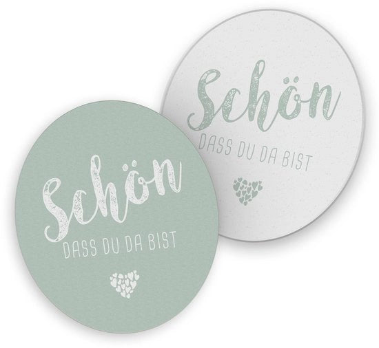 Decorazione per tavola 40x per bierviltjes "Ciao, sei arrivato" con dimensione 10,7 cm per decorare un evento o una festa (verde eucalipto)