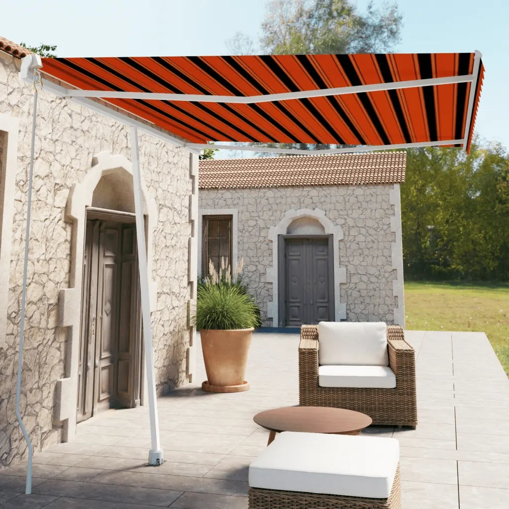 Tenda Sole Manuale Autoportante 300x250 cm Arancione e Marrone 3069500
