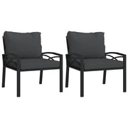 Sedie da Giardino con Cuscini Grigi 2pz-Sedia da esterno 68x76x79 cm Acciaio