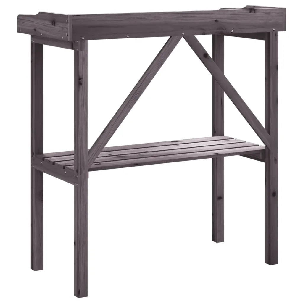 Tavolo Piante Ripiano Grigio 78x38x,82,5cm Legno Massello Abete CFW7844708