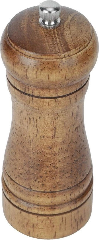 Set di Pepe con Rotor Ceramico Regolabile - Molitore di Pepe e Sale in Legno di Quercia - Accessorio Cucina (5 pollici)