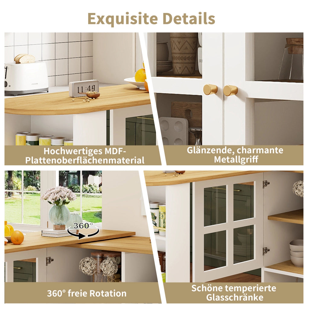 ARMADIO Girevole 360° 138-204x39x102,5 cm MDF Bianco