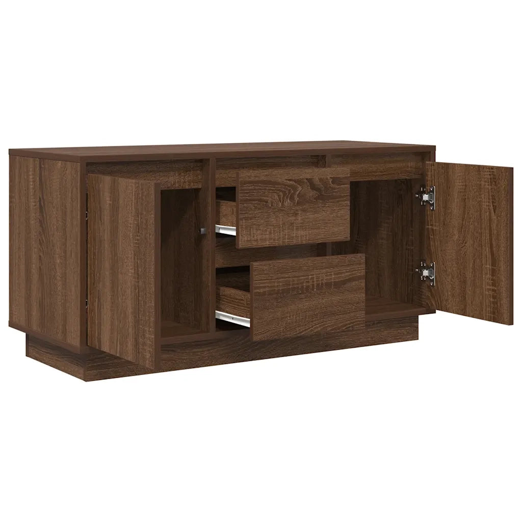 Mobile Porta TV con Luci LED Rovere Marrone 100x41x50 cm