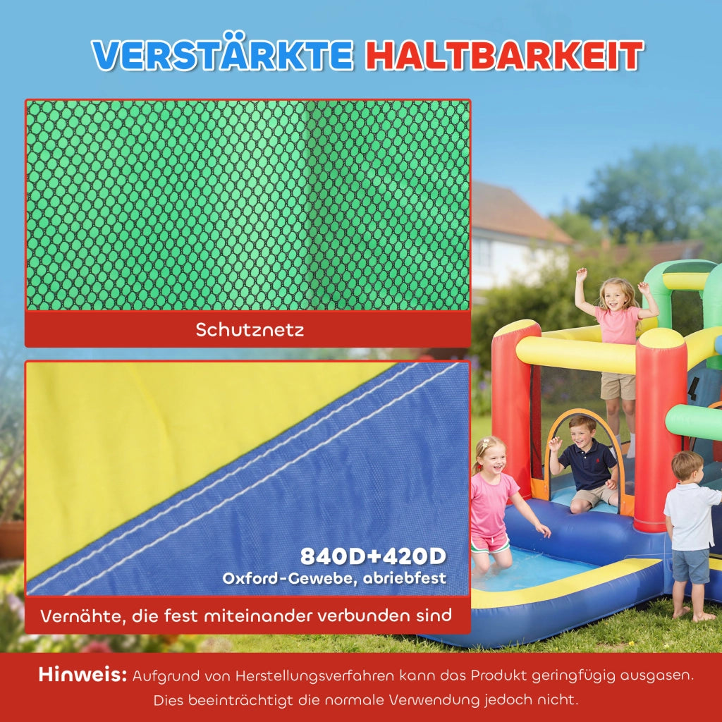Castello Gonfiabile Bambini con Scivolo e Piscina ¨C zephmum ¨C 330x290x185 cm Multicolore