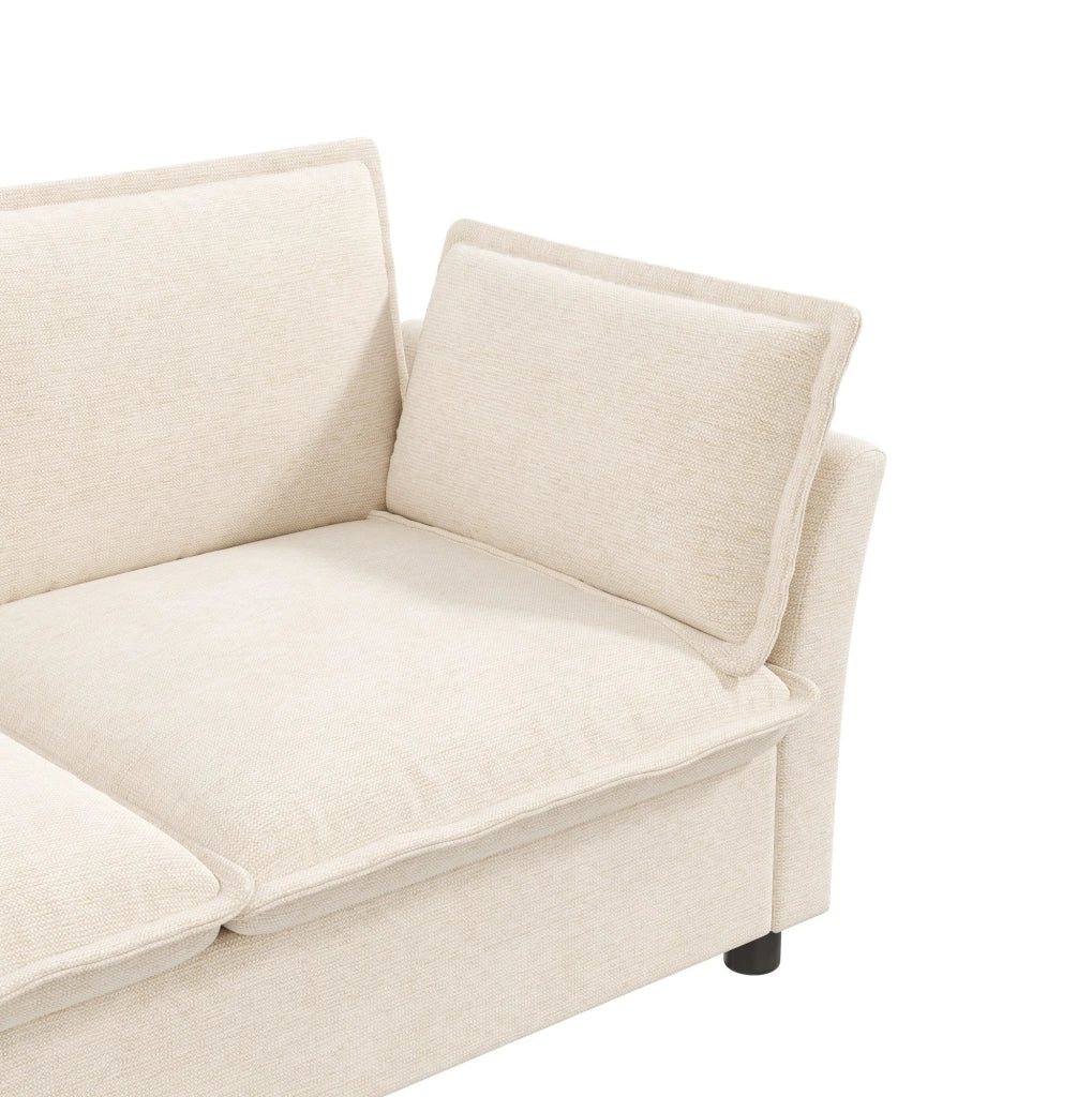 Sessel singolo con braccioli; 90x81x87 cm; in chenille beige