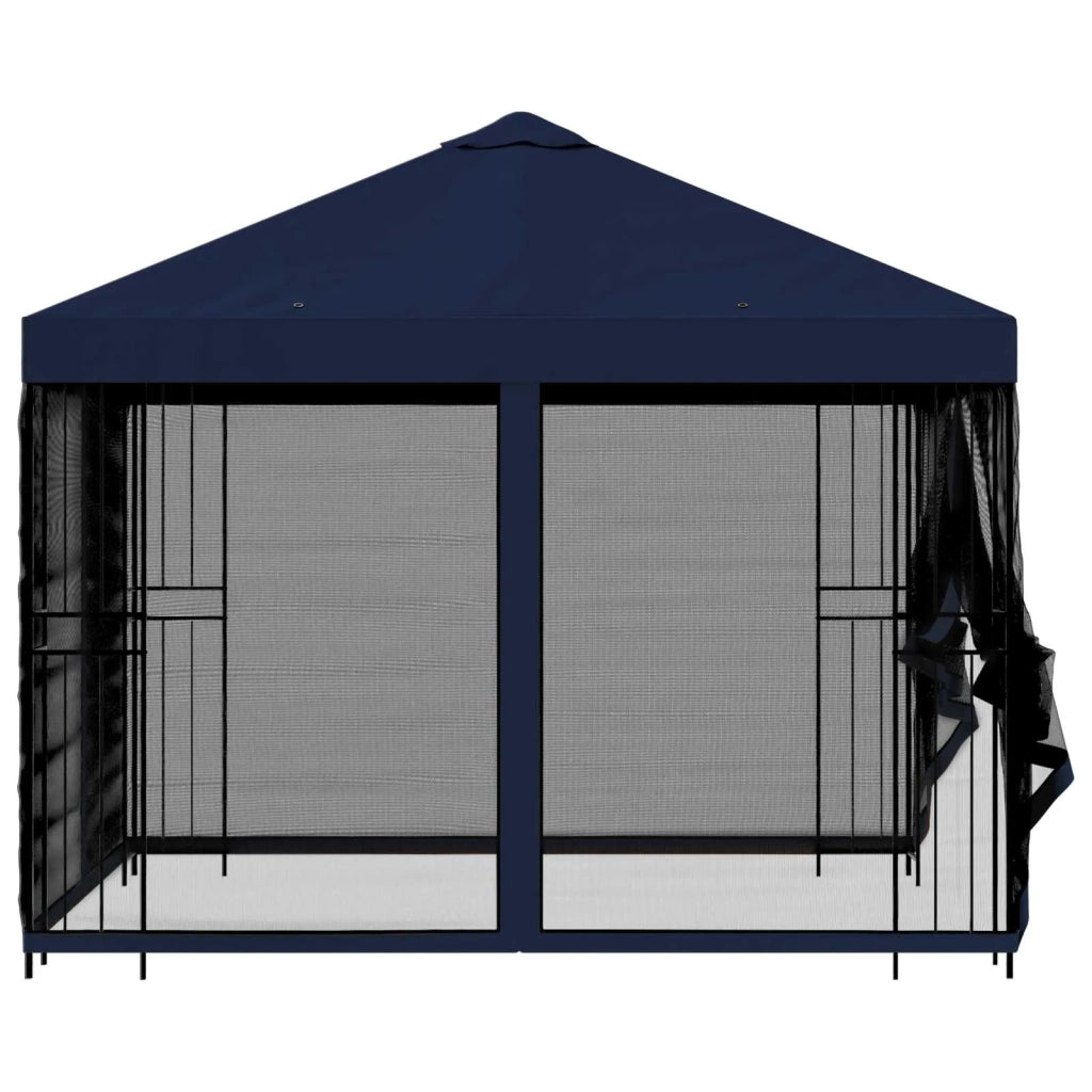 Gazebo da giardino con pareti laterali 3 x 3 m Blu