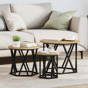 Tavolo Laterale Nesting 3 pcs Rovere artigianale 868260
