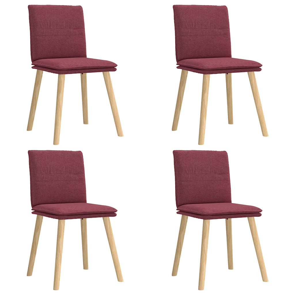 Sedie da Pranzo 4 pz Rosso Vino in Tessuto 3315358