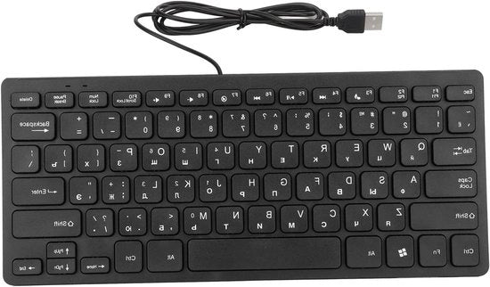 Tastiera Universale a Cavo - Dampening Ultrafino - Piccola Tastiera Tasti Cusciniata - per Laptop e Desktop - Russo/ Francese/Tedesco.