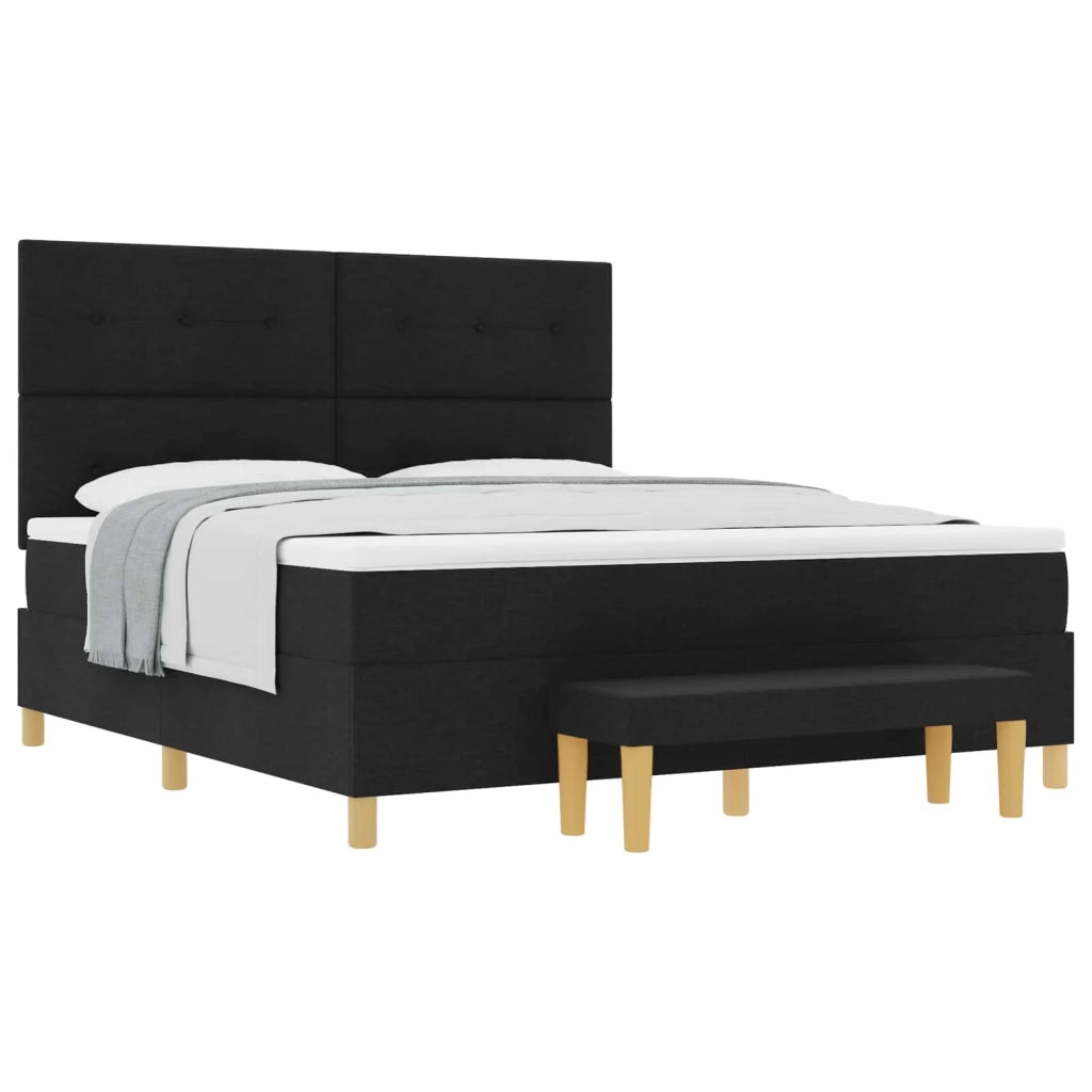 Letto a molle con materasso Nero 180 x 200 cm Tessuto