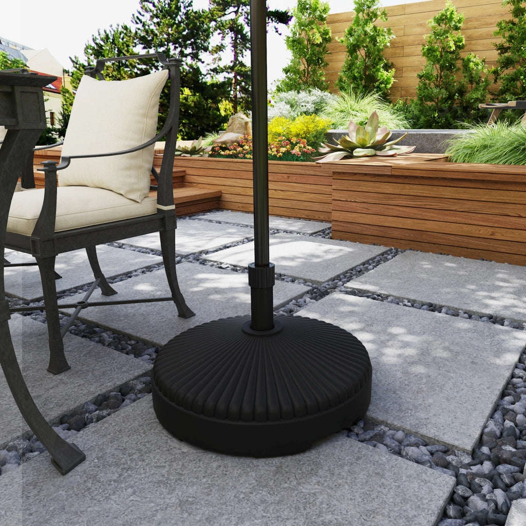 Supporto parasole in HDPE con riempimento acqua sabbia ¨C Zephmum ¨C Nero ?55x30cm